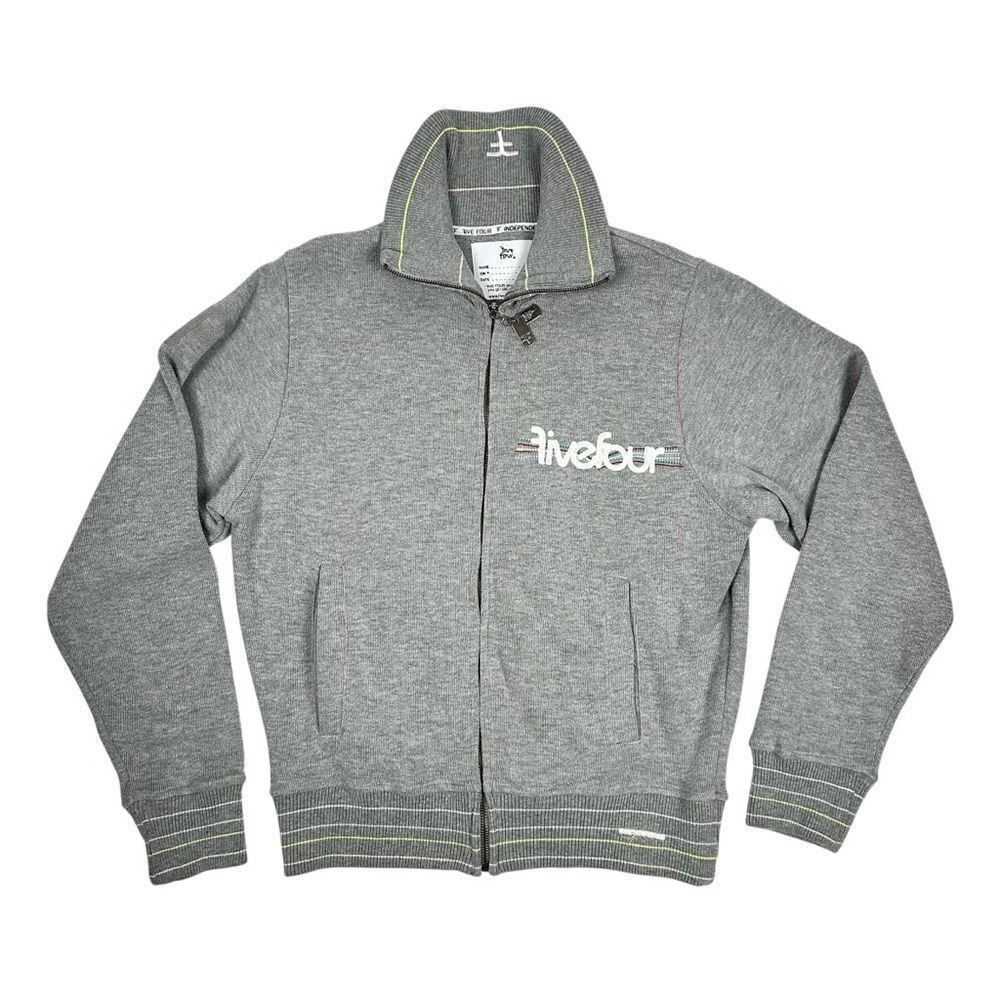 Five Four Track Embroidered Full Zip Knit Cardigan Sweater Jacket Mens M